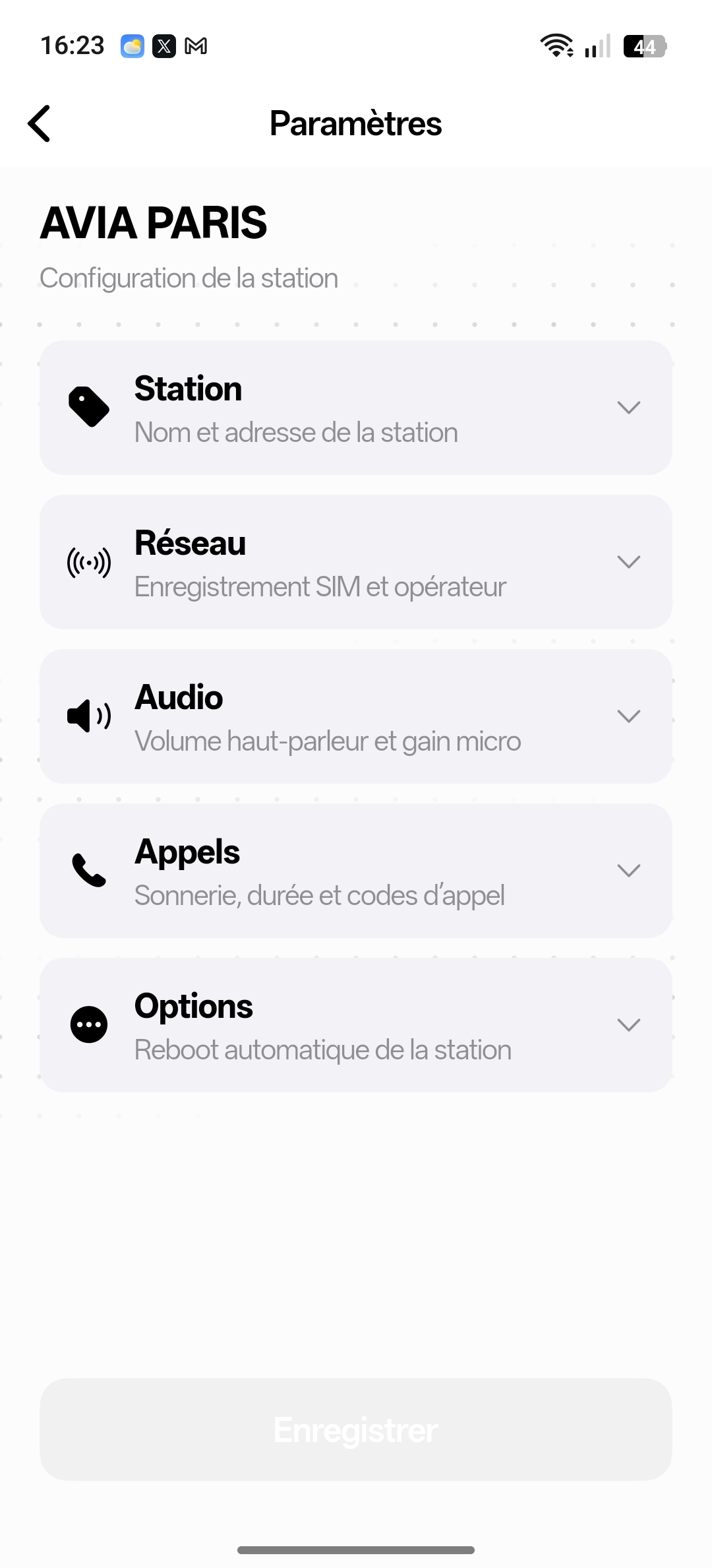 Capture d'écran de l'application GSX4 (3)